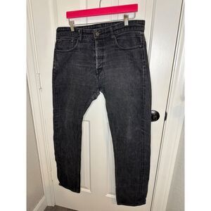 Railcar Finegoods Monrovia Black Straight Length Jeans Sz 36 Minimalist Grunge